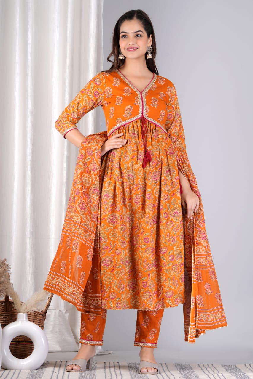 MT Maharani Alia Cut Cotton Kurti With Bottom Dupatta Wholesale Shop In Surat
